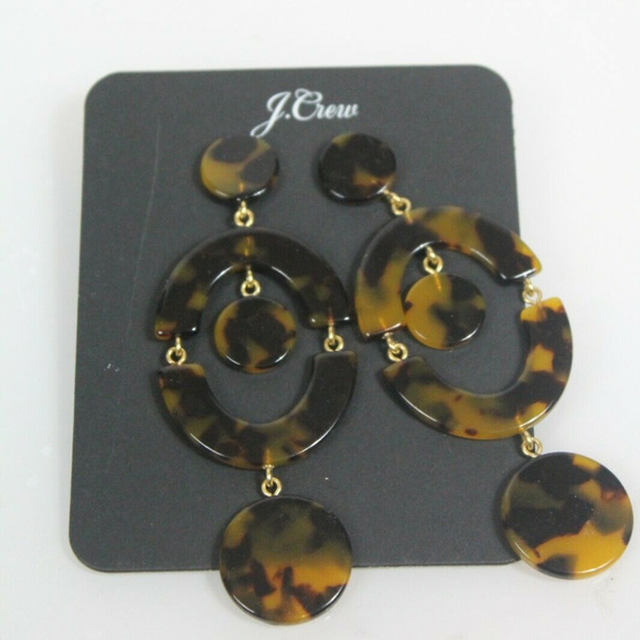 J. Crew Jewelry - 🔥NWT JCrew goldpltd18kt TRTOISEORBTChndlr Earring
